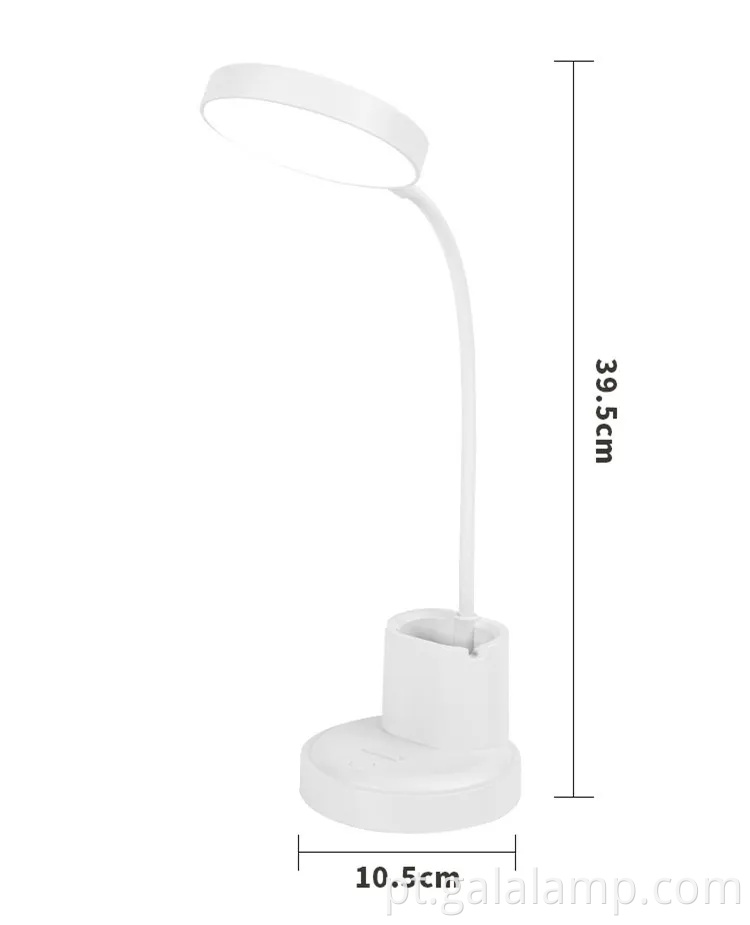 Lâmpada de mesa USB nórdica elegante de 360 ​​graus com suporte para telefone